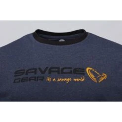 Savage Gear Signature Logo Camiseta Azul Melange -DYNAMITE BAITS Tienda de ventas 73654 3 550x550w